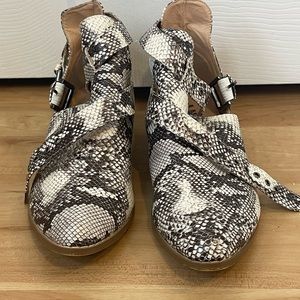 Faux Snakeskin Ankle Booties